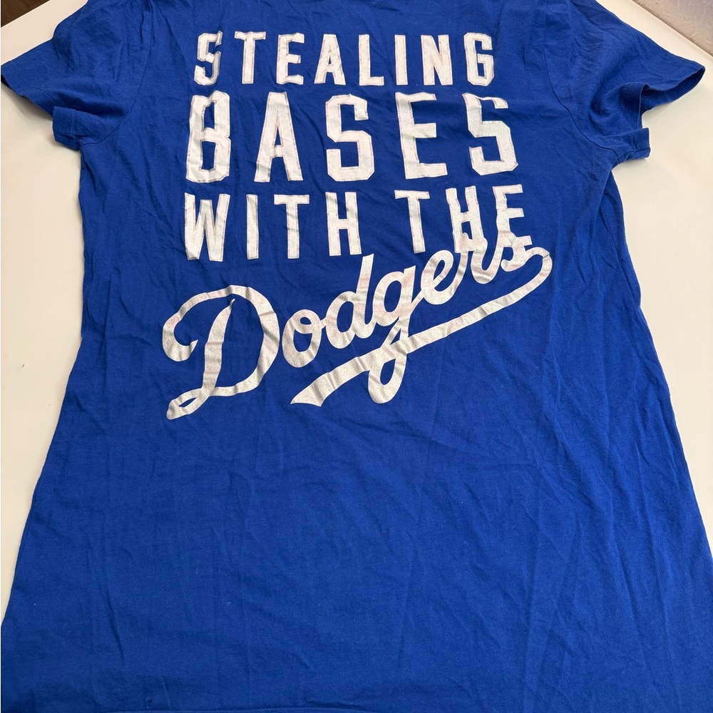 Dodger v neck Victoria Secret Pink collaboration with 5th & Ocean clothing